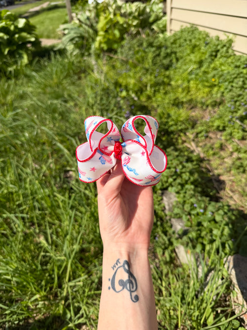 4th of July Bows US | 3” Piggies – 6” Statement