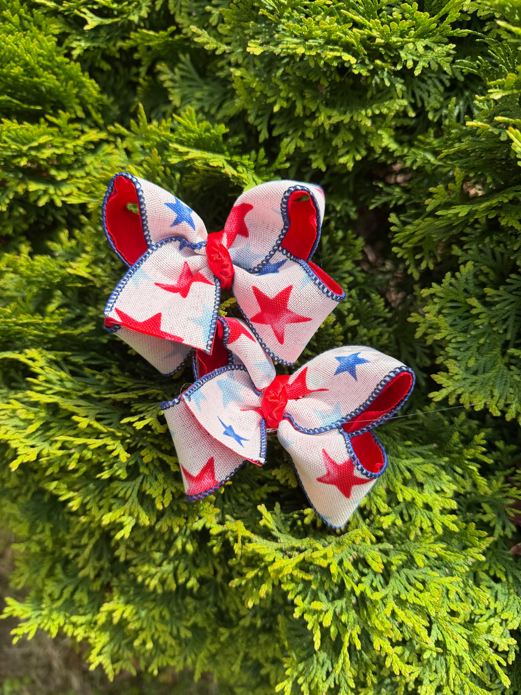 Patriotic Star Hair Bows 4th of July
