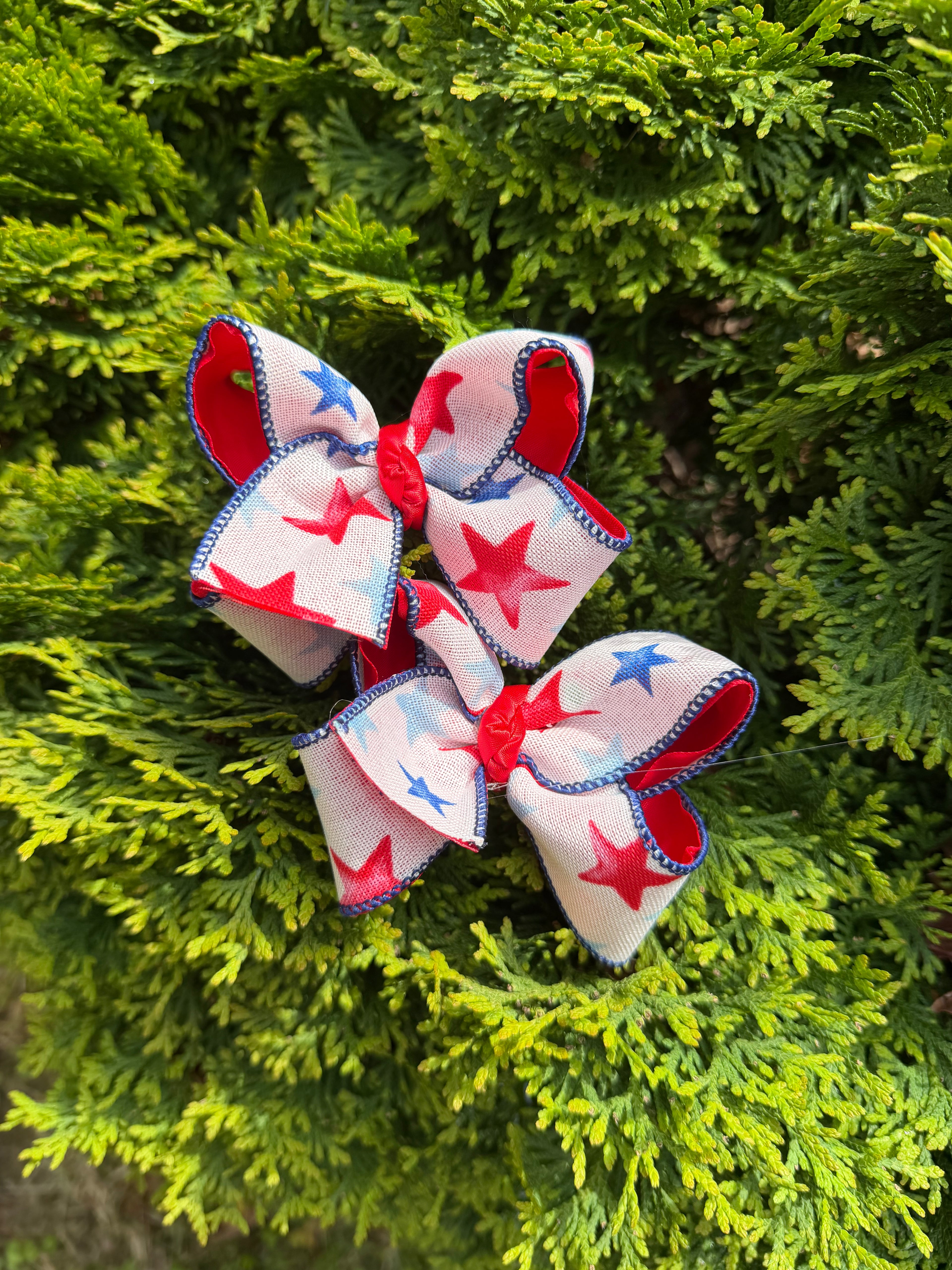 Patriotic Star Hair Bows 4th of July