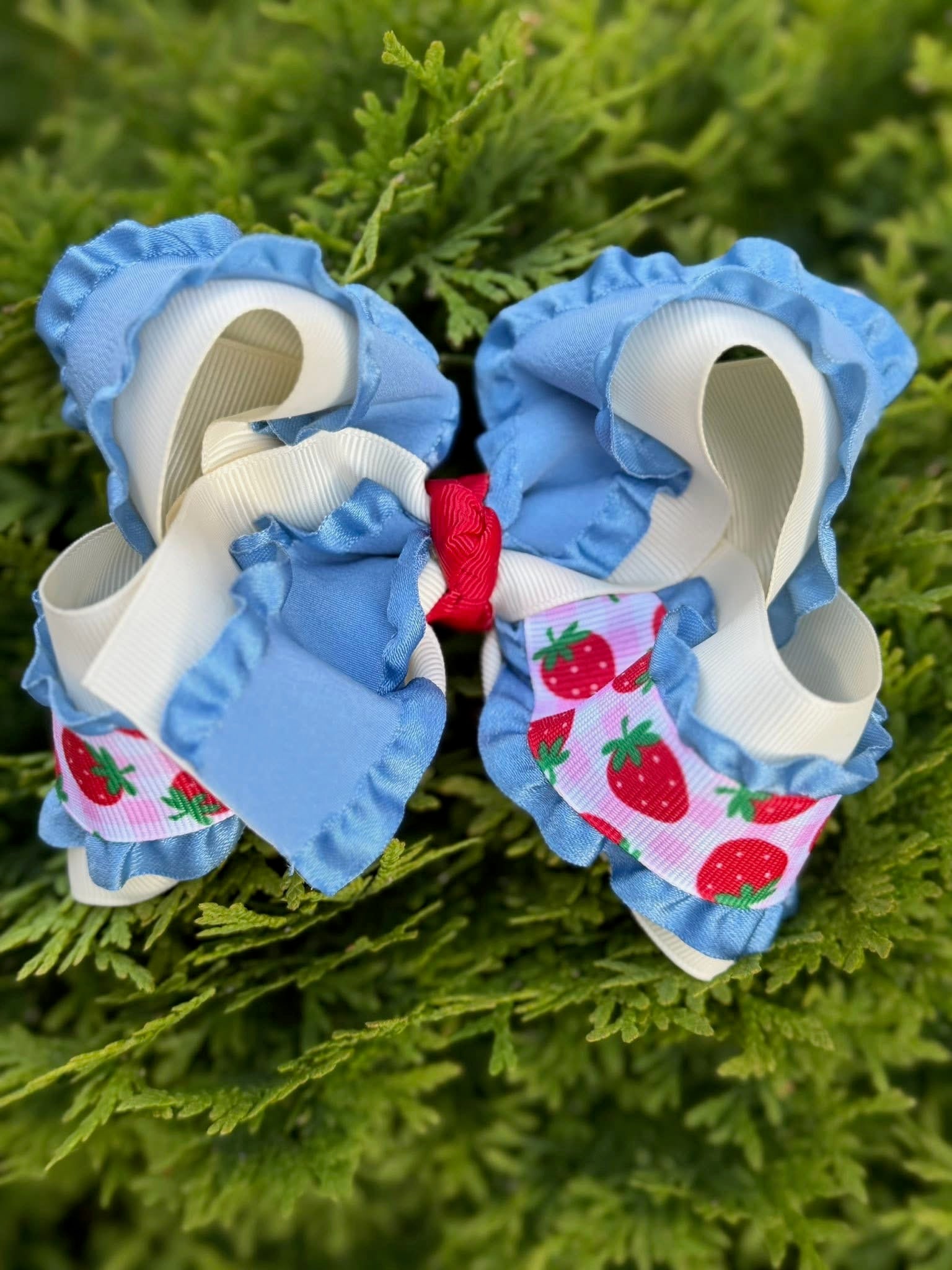 Strawberry Blue Bell - Hairbow for Babygirl