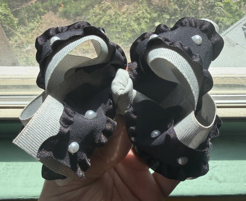 Grey Pearl Styled Hairbow | Custom Babygirl Bow
