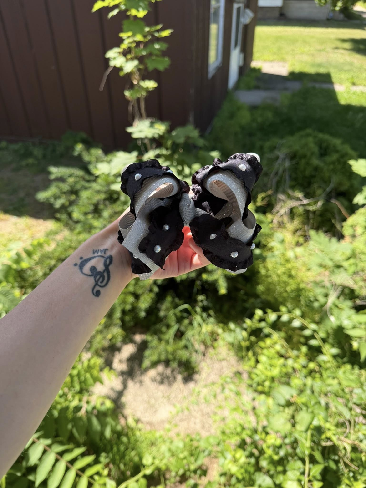 Black and white statement bow